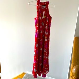 Petite maxi dress from Banana Republic. Red floral, never worn. Size small.